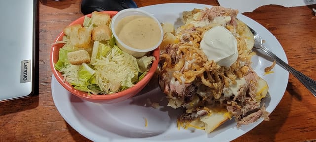 Pulled Pork Loaded Potato.